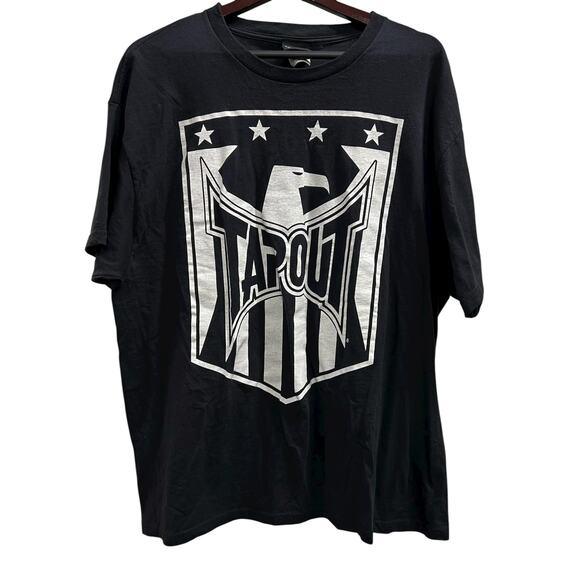 TAP OUT wrestling UFC black logo tee thrashed Streetwear sz XL - Picture 1 of 4